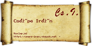 Csépe Irén névjegykártya