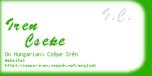 iren csepe business card